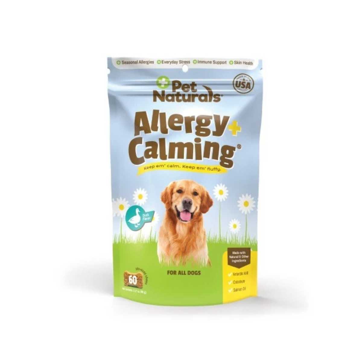 Pet Naturals Of Vermont Allergy + Calming Chews for Dogs- 60 ct Pouch