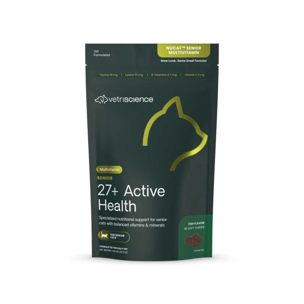 Pet Naturals Of Vermont Senior 27+ Active Health Chews for Cats- 30 ct Pouch (previously NuCat)