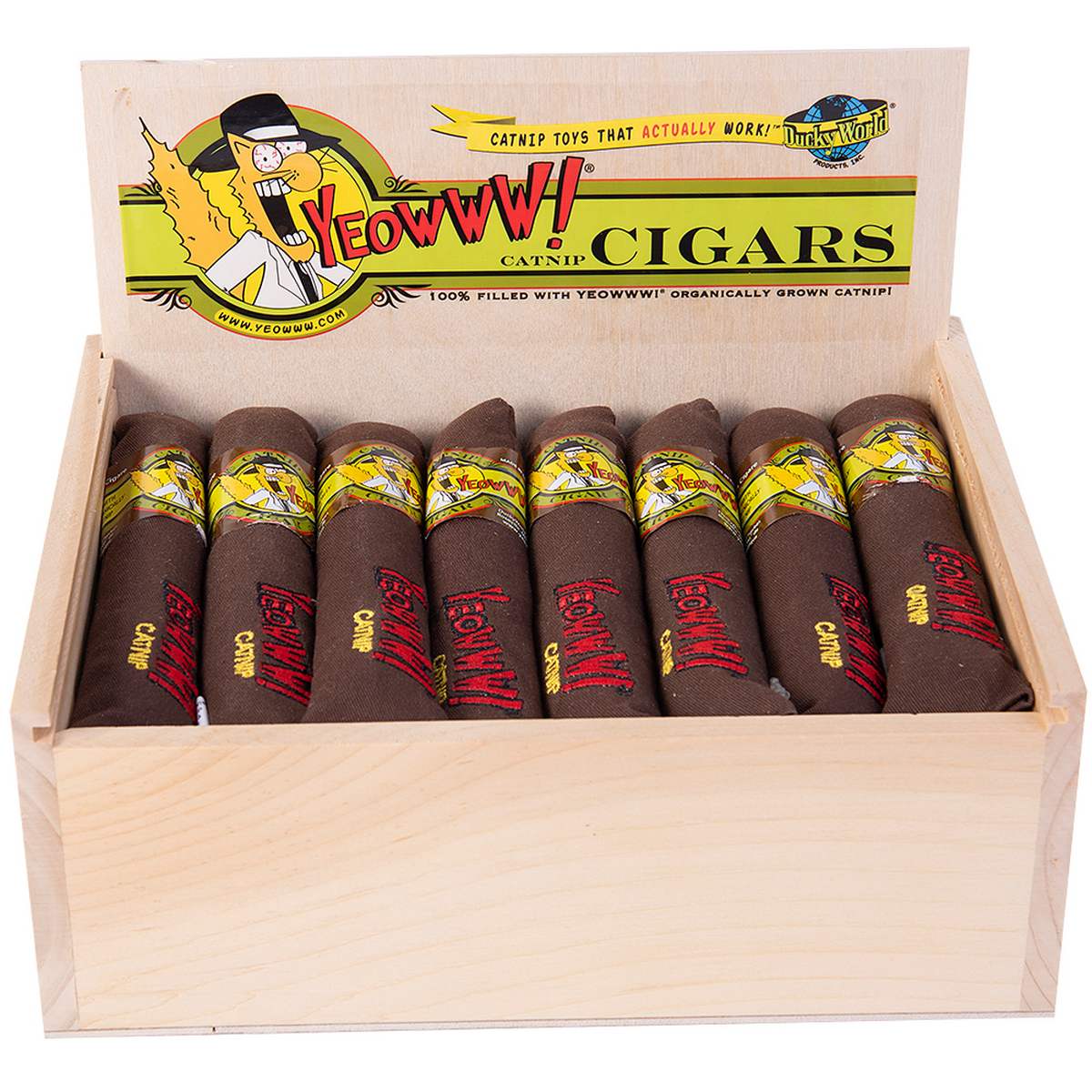 Yeowww! 7" Cigars in Birch Wood Box- 24 ct
