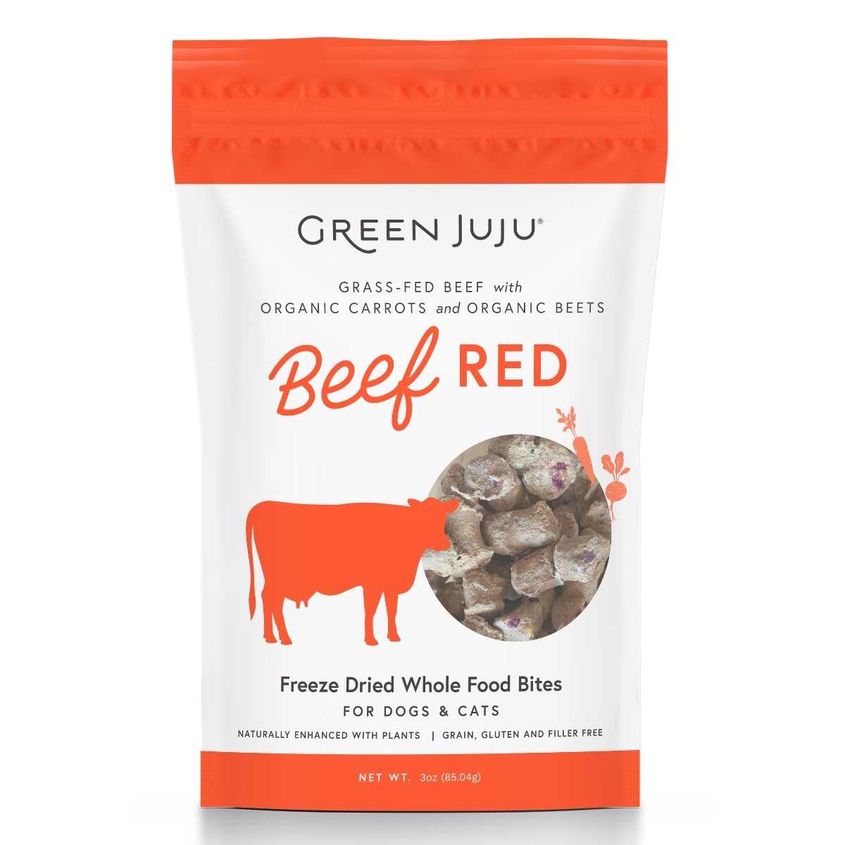 Green Juju BeefRed Freeze Dried Toppers-3 ozBag