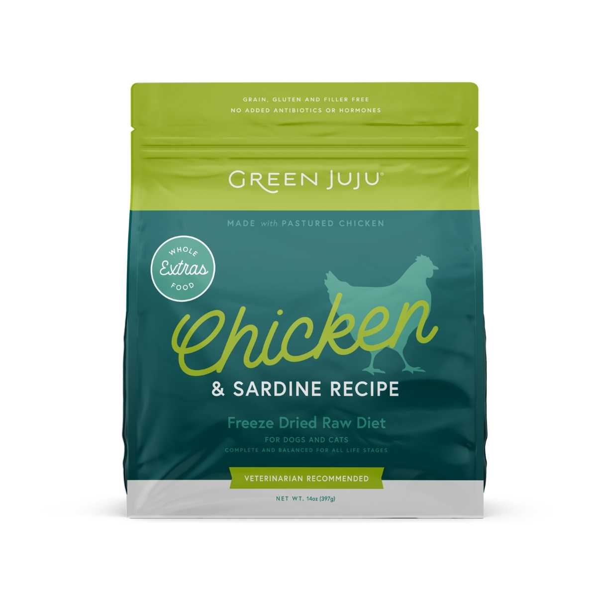 Green Juju Chicken & Sardine Freeze Dried Food- 14oz