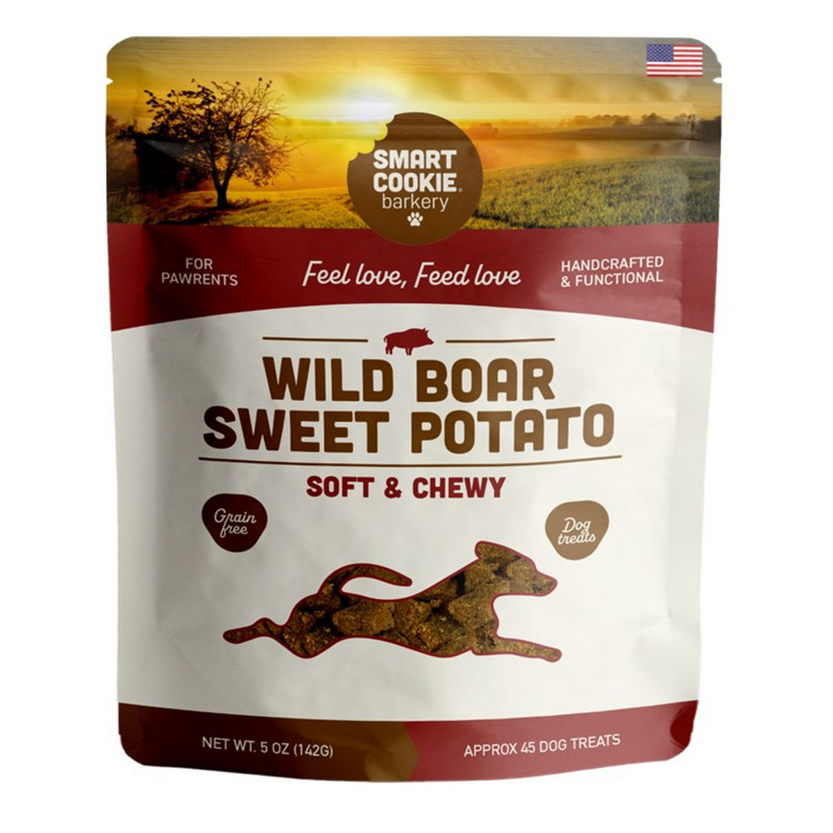 Smart Cookie Barkery Soft & Chewy Treats Wild Boar + Sweet Potato- 5oz Bag