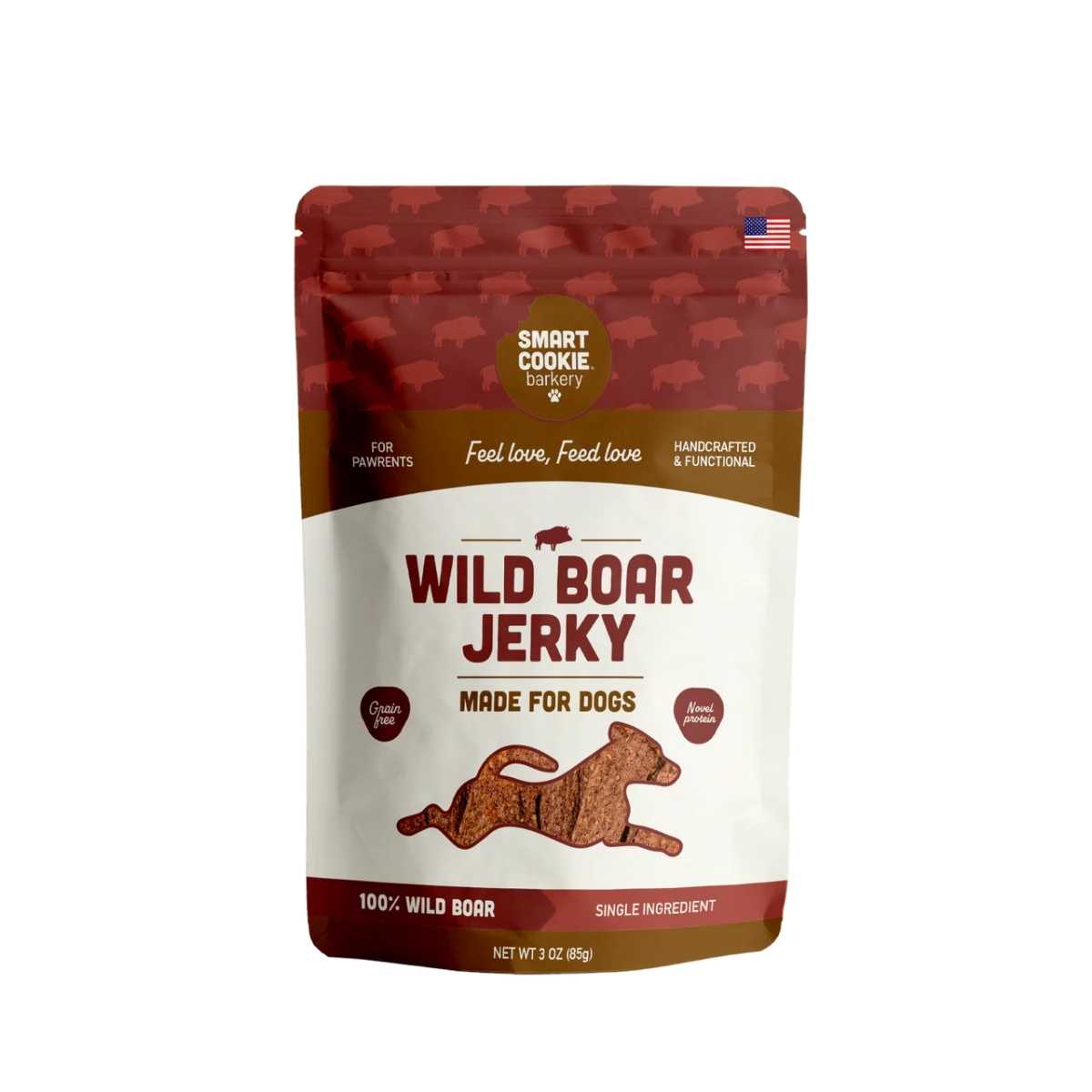 Smart Cookie Barkery Wild Boar Jerky Strips-3 oz Bag