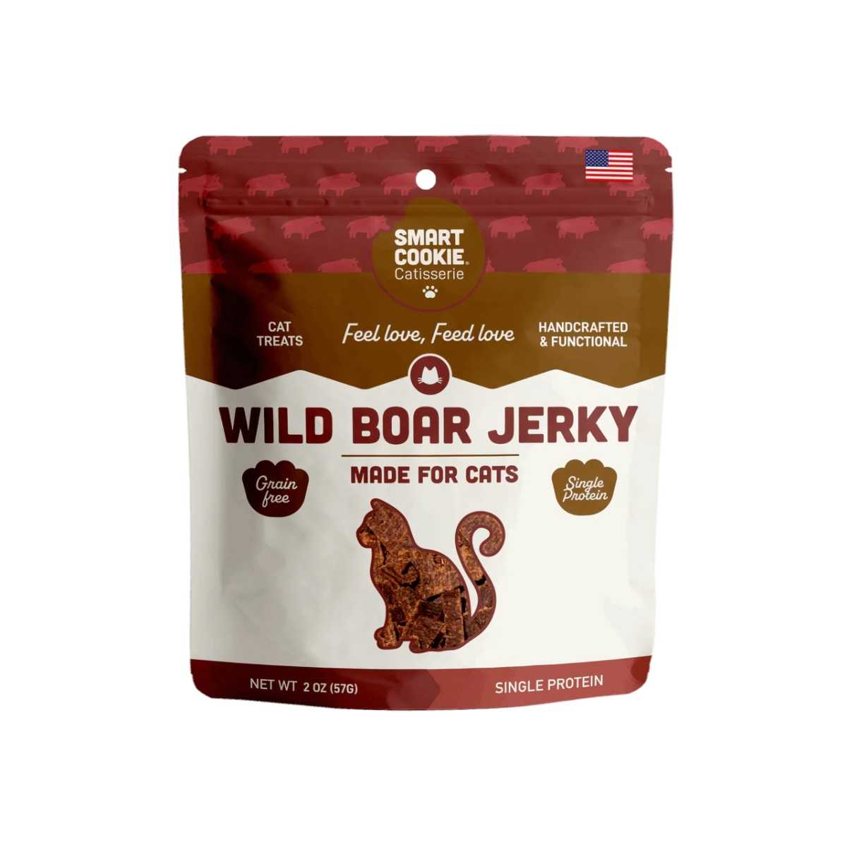Smart Cookie Barkery Wild Boar Jerky Cat Treats-2 oz Bag
