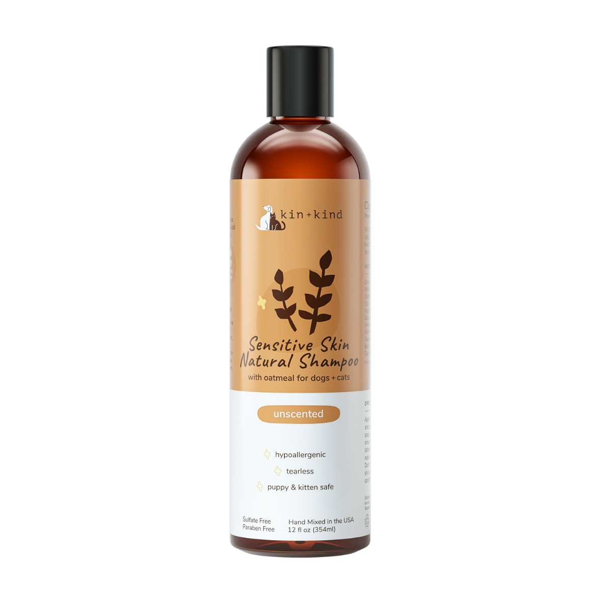 Kin & Kind Sensitive Skin Shampoo (Unscented Oatmeal)-12 oz Bottle