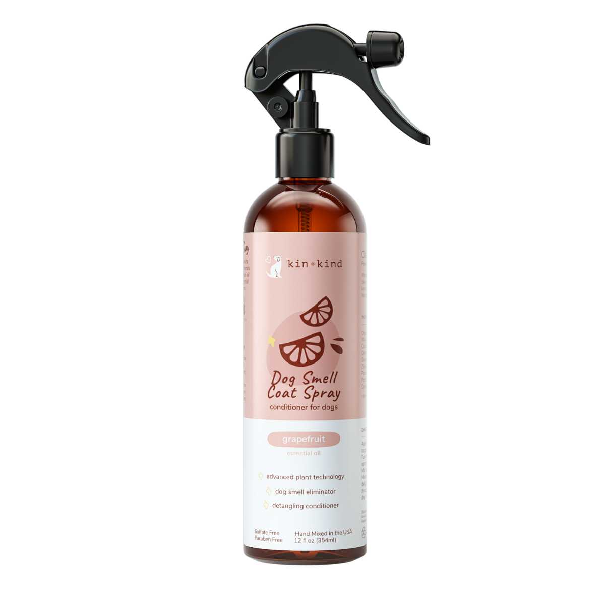 Kin & Kind Grapefruit Coat Spray for Dogs-12 oz Bottle