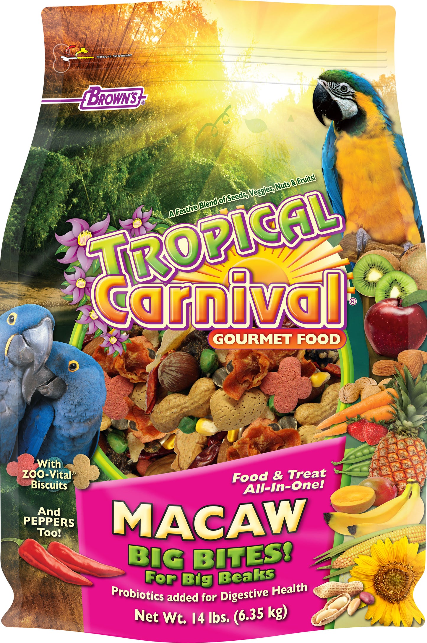 Tropical Carnival Gourmet Macaw Big Bites Food