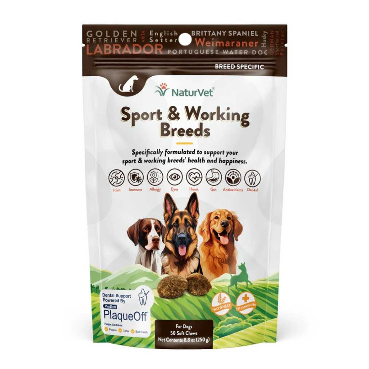 Naturvet Sport & Working Breed Dog Soft Chews-50 ct Bag