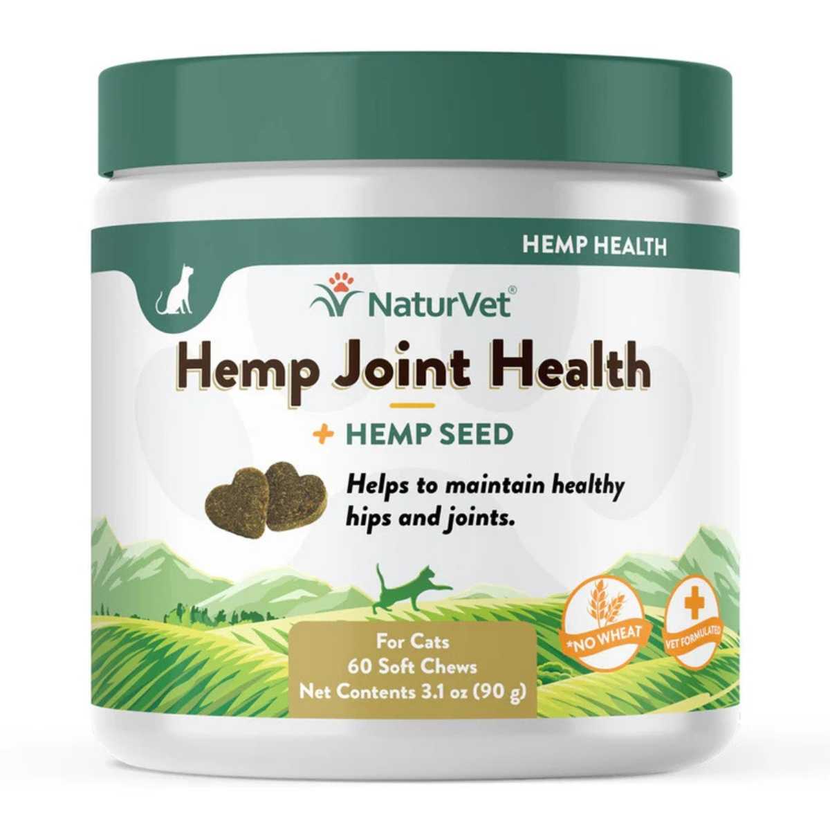 Naturvet Hemp Joint Health Soft Chews for Cats-60 ct Jar
