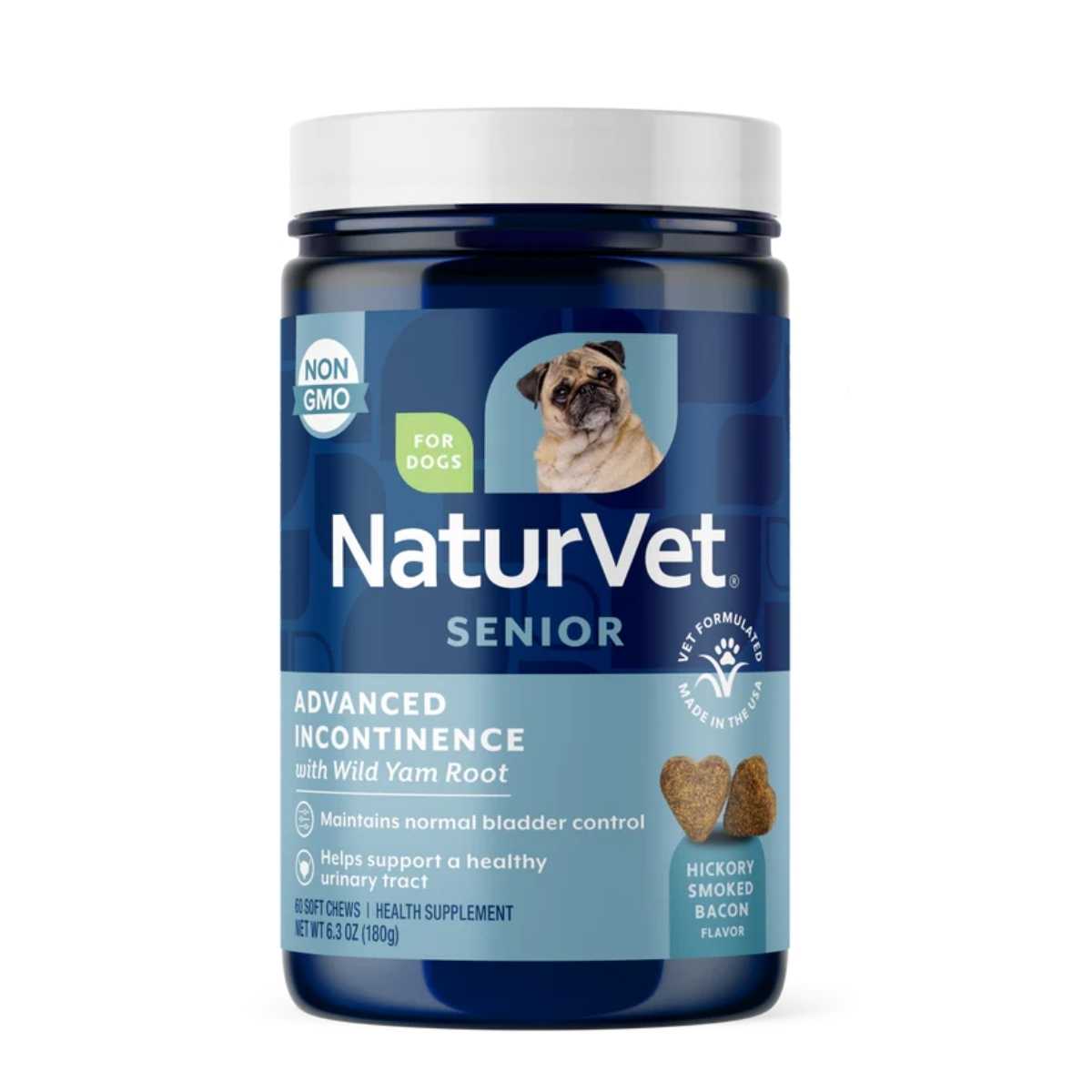 Naturvet Senior Advanced Incontinence Soft Chews for Dogs-60 ct Jar