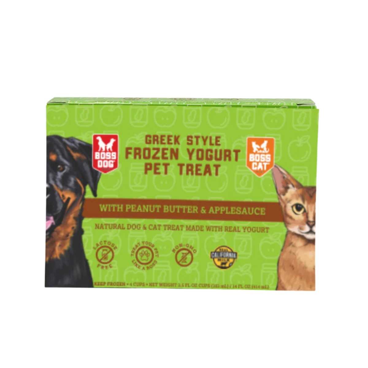 Boss Dog & Cat Greek Style Frozen Yogurt Peanut Butter & Applesauce-12/3.5 fl oz Cups