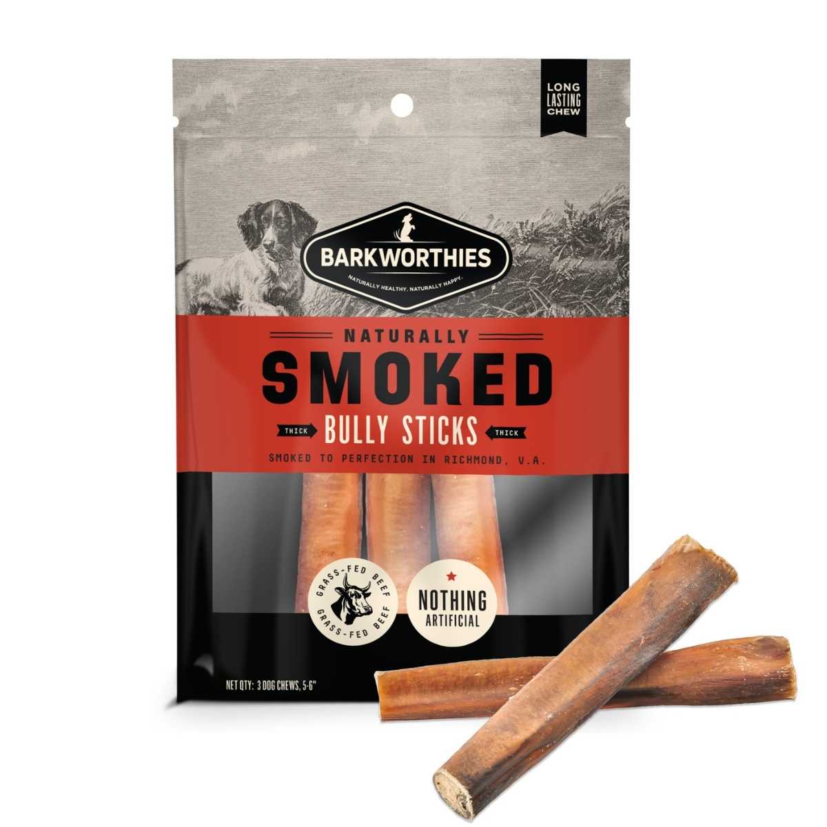 Barkworthies 6" Smoked Thick Bully-3 Pack