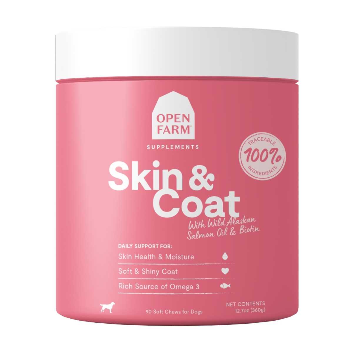 Open Farm Dog Supplement Chews Skin & Coat-90 count