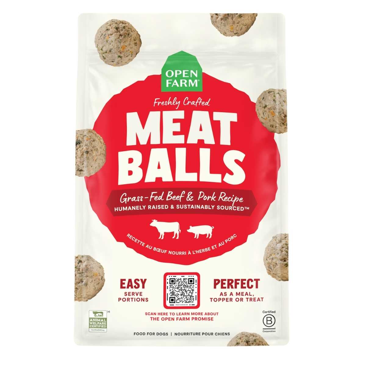 Open Farm Dog Frozen Freshly Crafted Homestyle Meatballs