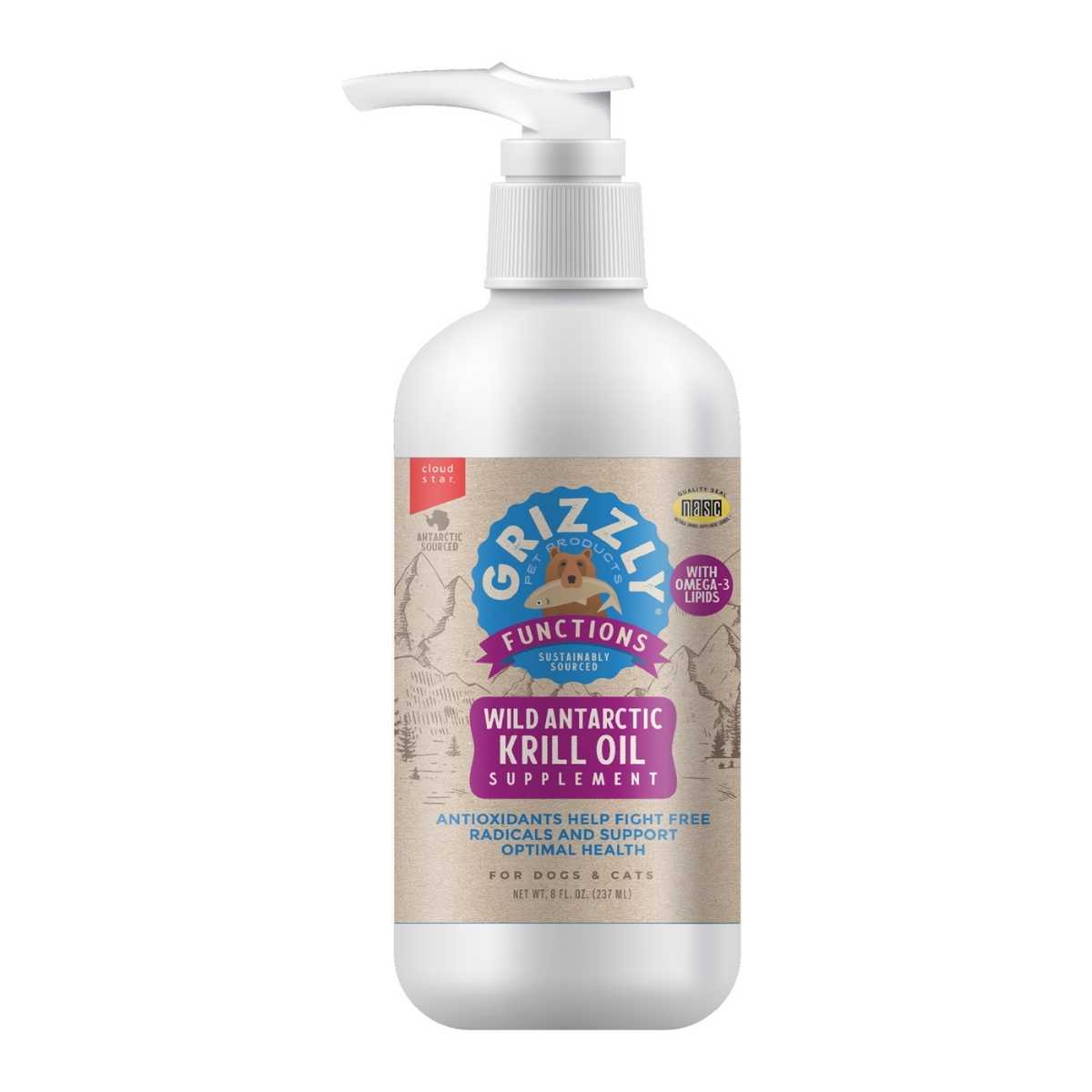 Grizzly Krill Oil - Liquid Antioxidants-8 oz