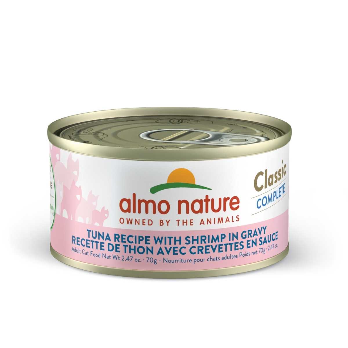 Almo Nature Cat Classic Complete Tuna with Shrimps in Gravy-12/2.47 oz Cans