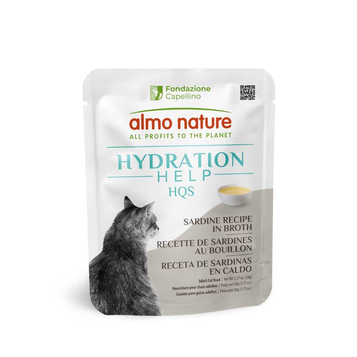 Almo Nature Cat HQS Hydration Sardines Broth with Sardines-24/1.76 oz Pouch