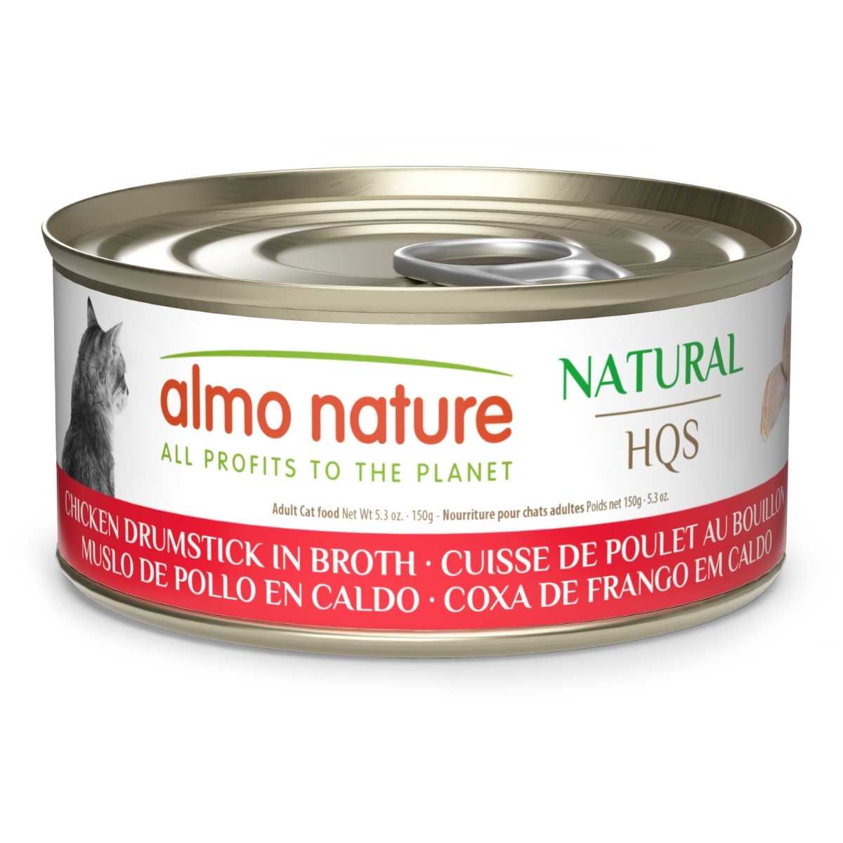 Almo Nature Cat HQS Natural Chicken Drumstick in Broth-24/5.29 oz Cans