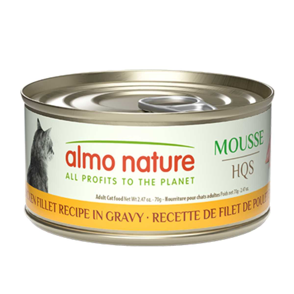 Almo Nature Cat HQS Mousse Chicken Fillet Recipe in Gravy 24/2.47oz Cans