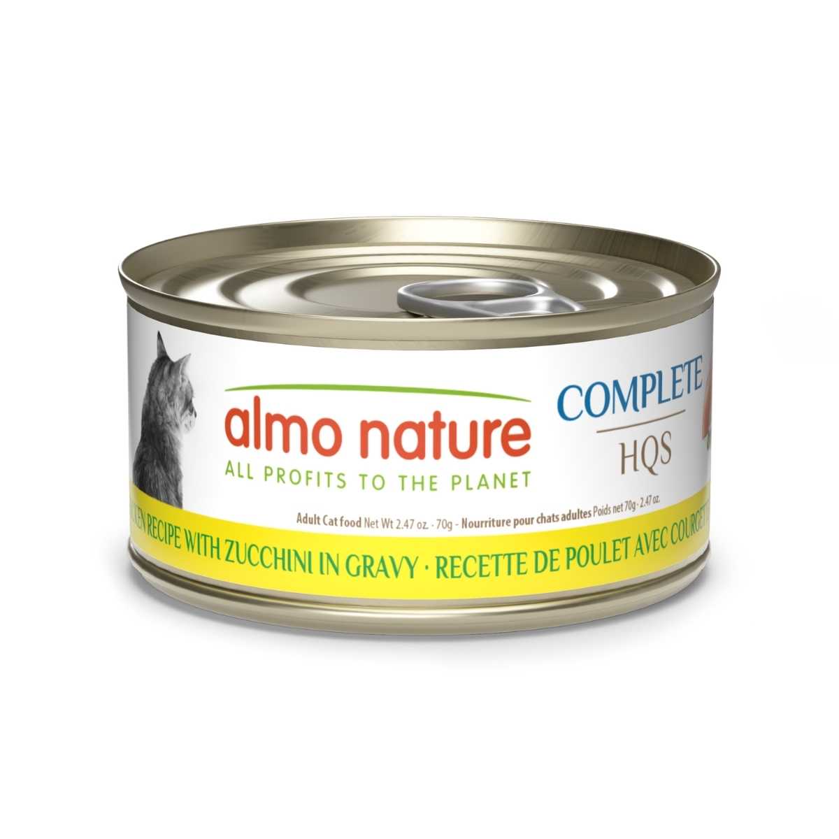 Almo Nature Cat HQS Complete Chicken with Zucchini in Gravy-24/2.47 oz Cans