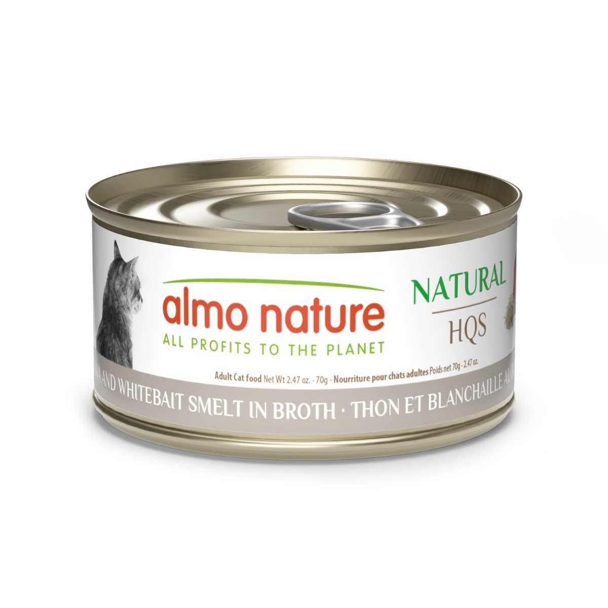 Almo Nature Cat HQS Natural Tuna & Whitebait-24/2.47 oz Cans