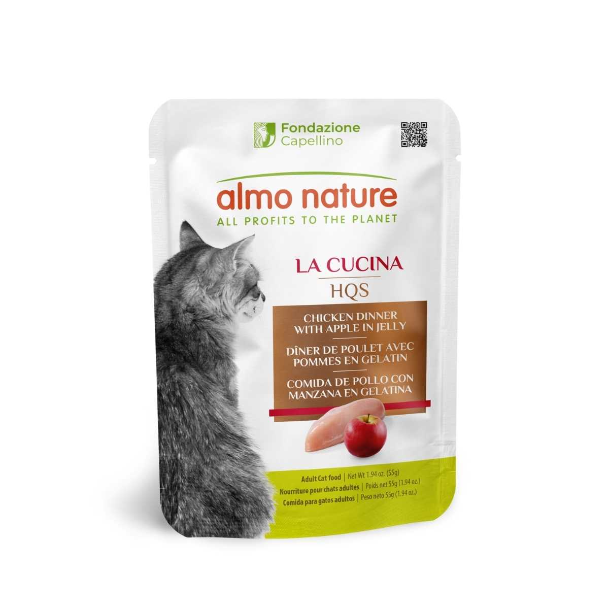 Almo Nature Cat HQS La Cucina Chicken with Apple in Jelly-24/1.94 oz Pouches