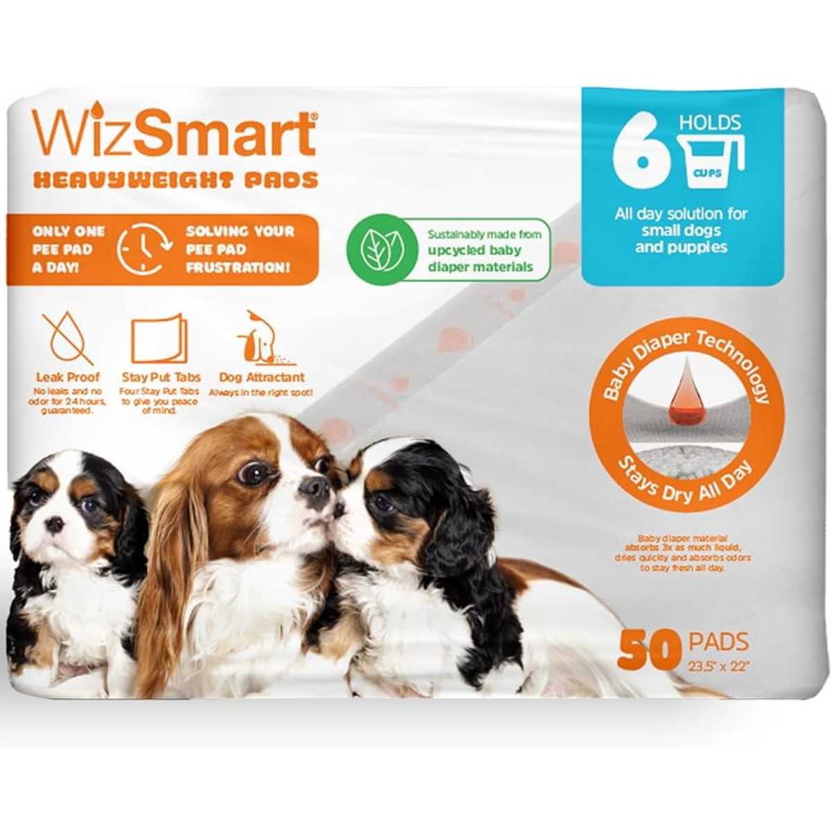 Wizsmart Heavyweight Pee Pads- 50 ct Bag (3/CS)