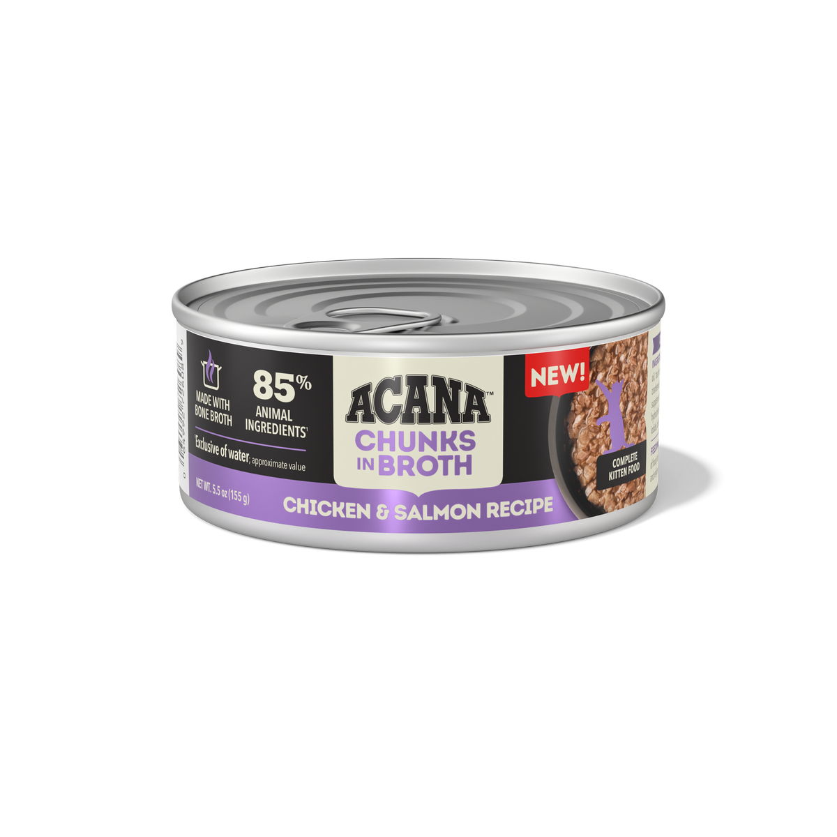 Acana Cat Wet Grain Free Kitten Chunks Chicken & Salmon-12/5.5 oz Cans