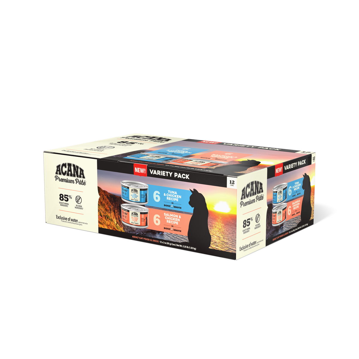 Acana Cat Wet Pate Variety 3oz- 12 PK (6 x Salmon/Chicken Recipe & Tuna/Chicken Recipe)