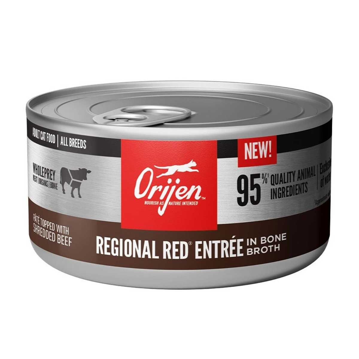 Orijen Cat Wet Grain Free Regional Red Entree in Bone Broth-12/5.5 oz Cans