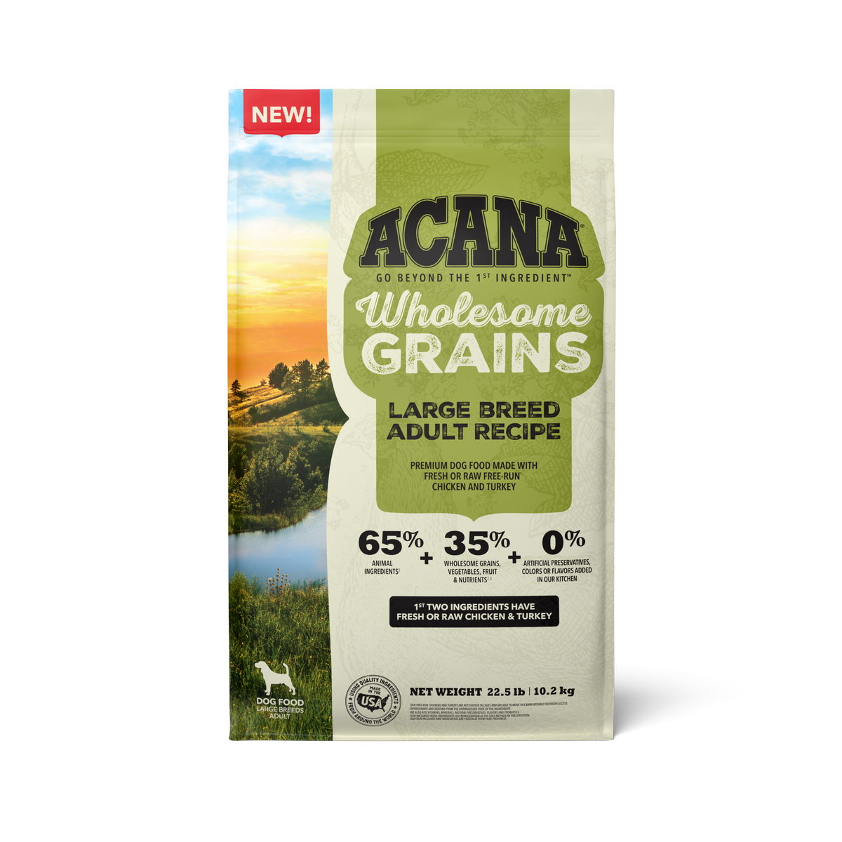 Acana Dog Wholesome Grains Large Breed Adult-22.5 lb Bag