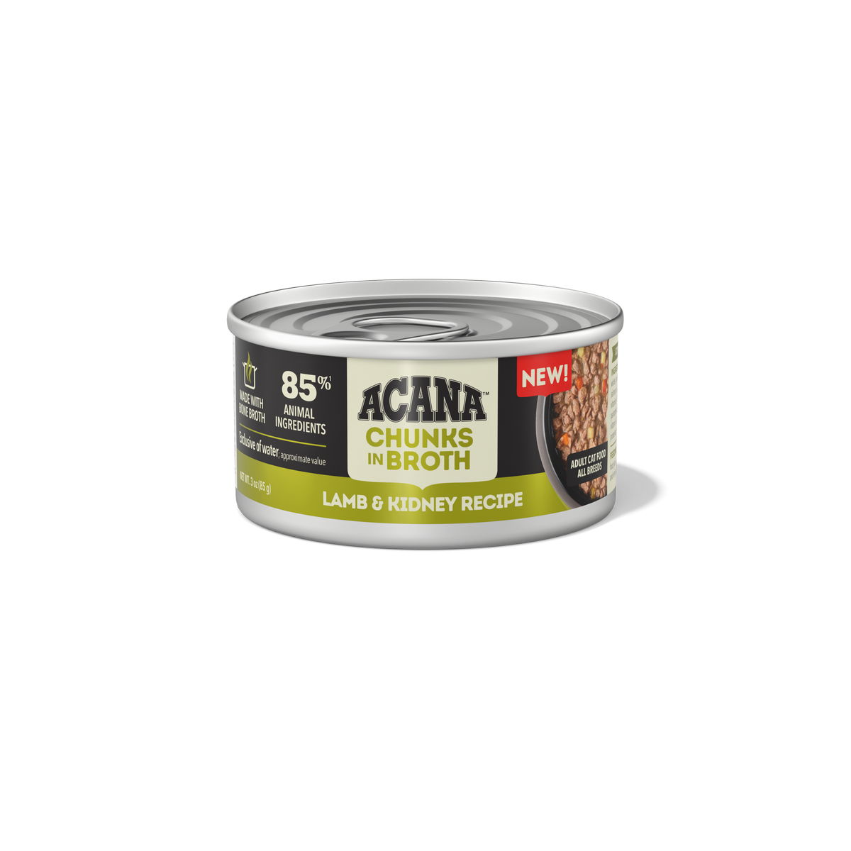 Acana Cat Wet Chunks in Broth Lamb & Kidney-24/3 oz Cans