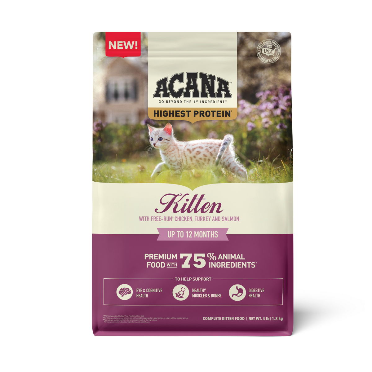 Acana Cat Grain Free Highest Protein Kitten-4 lb Bag