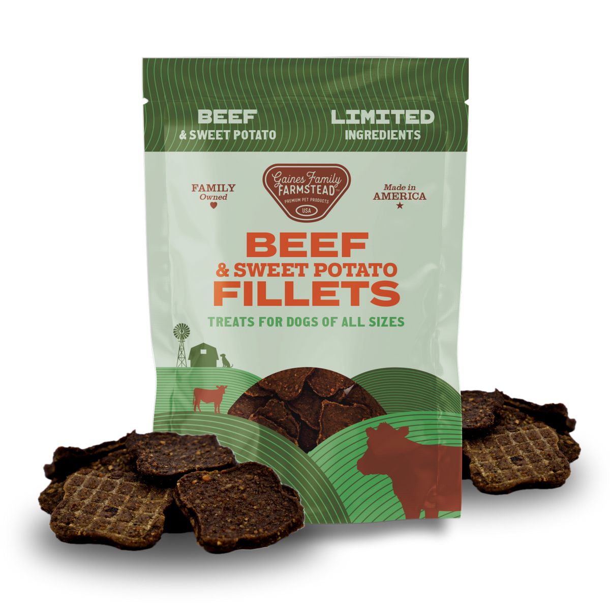 Gaines Sweet Potato & Beef Fillets-8 oz Bag