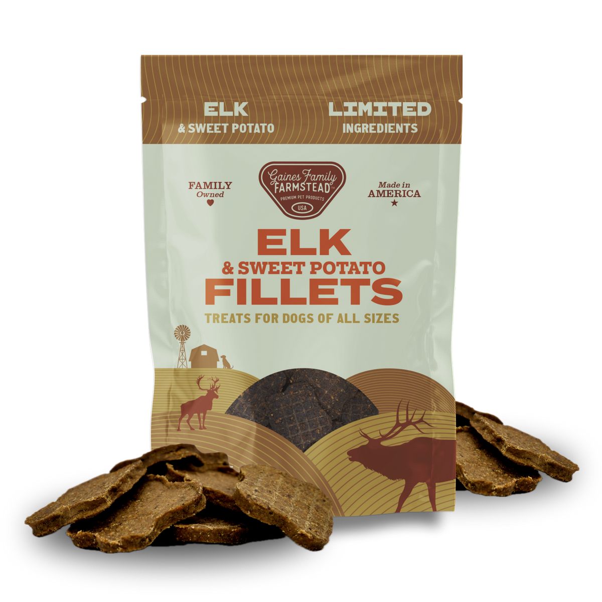 Gaines Sweet Potato & Elk Fillets-6 oz Bag (18/CS)