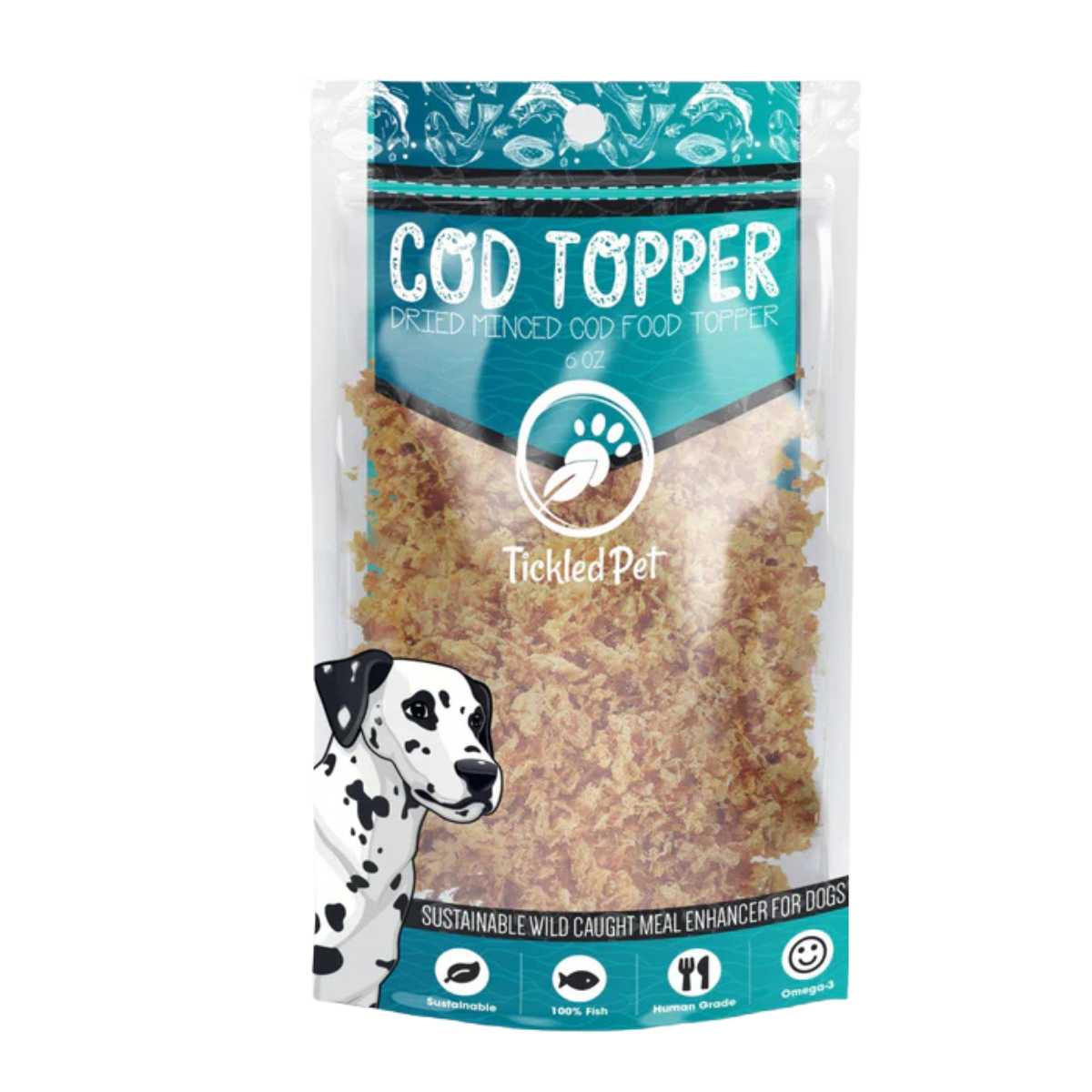 Tickled Pet Icelandic Cod Food Topper-6 oz Bag