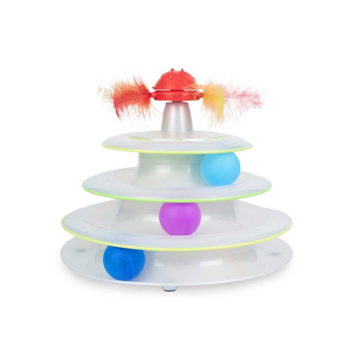 Charming Pet CatStages Tower Of Tracks Mushroom Topper White
