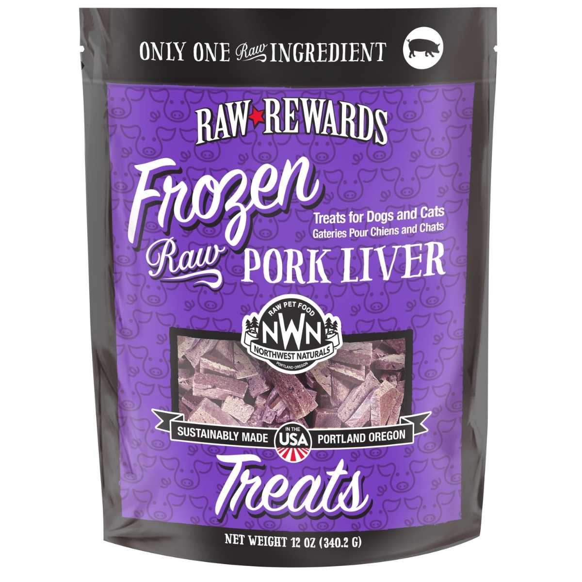 Northwest Naturals Frozen Pork Liver-12 oz Bag