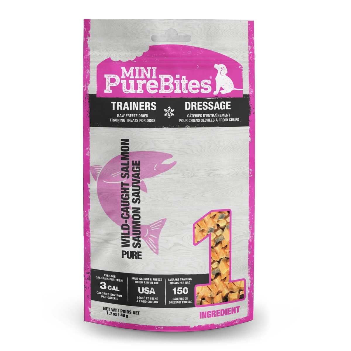 Purebites Canine- Mid Size Trainers Salmon-1.7 oz Bag