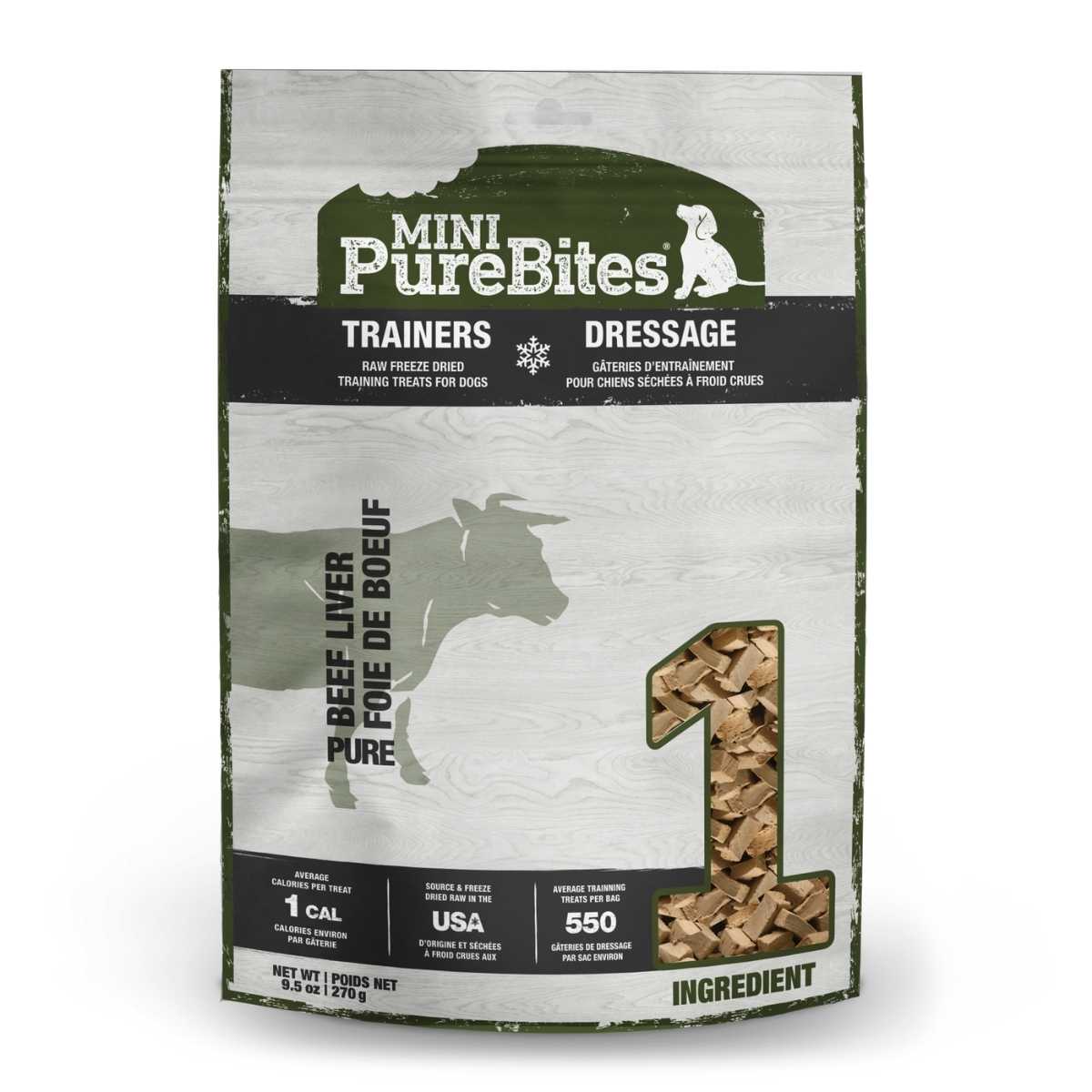 Purebites Canine- Value Size Trainers Beef Liver-9.5 oz Bag