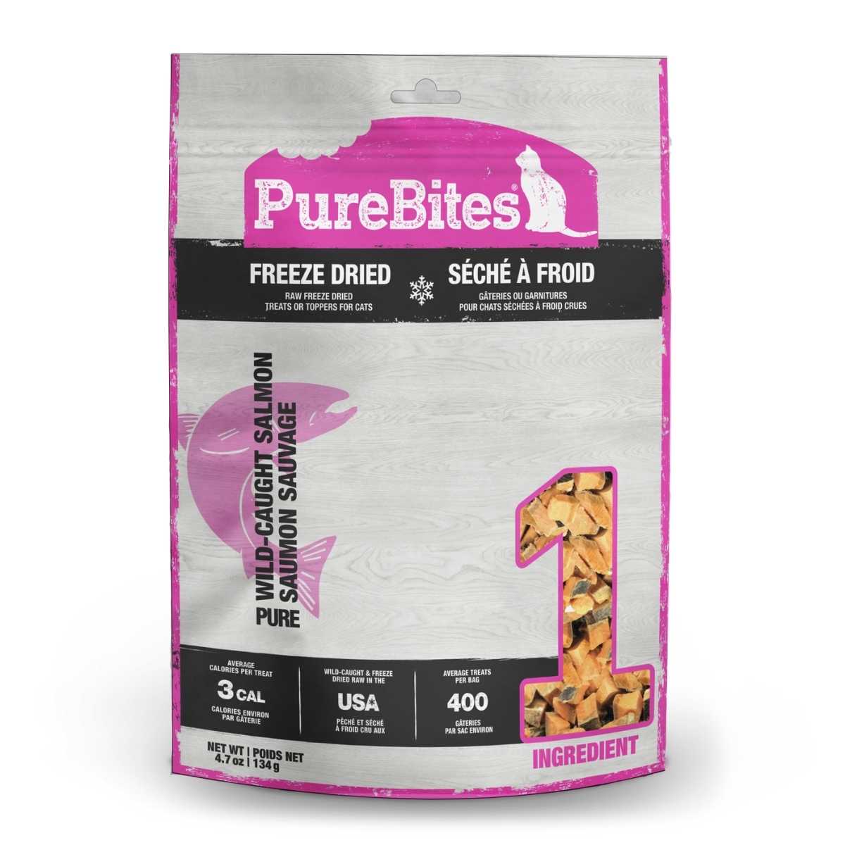 Purebites Feline- Jumbo Salmon-4.7 oz Bag