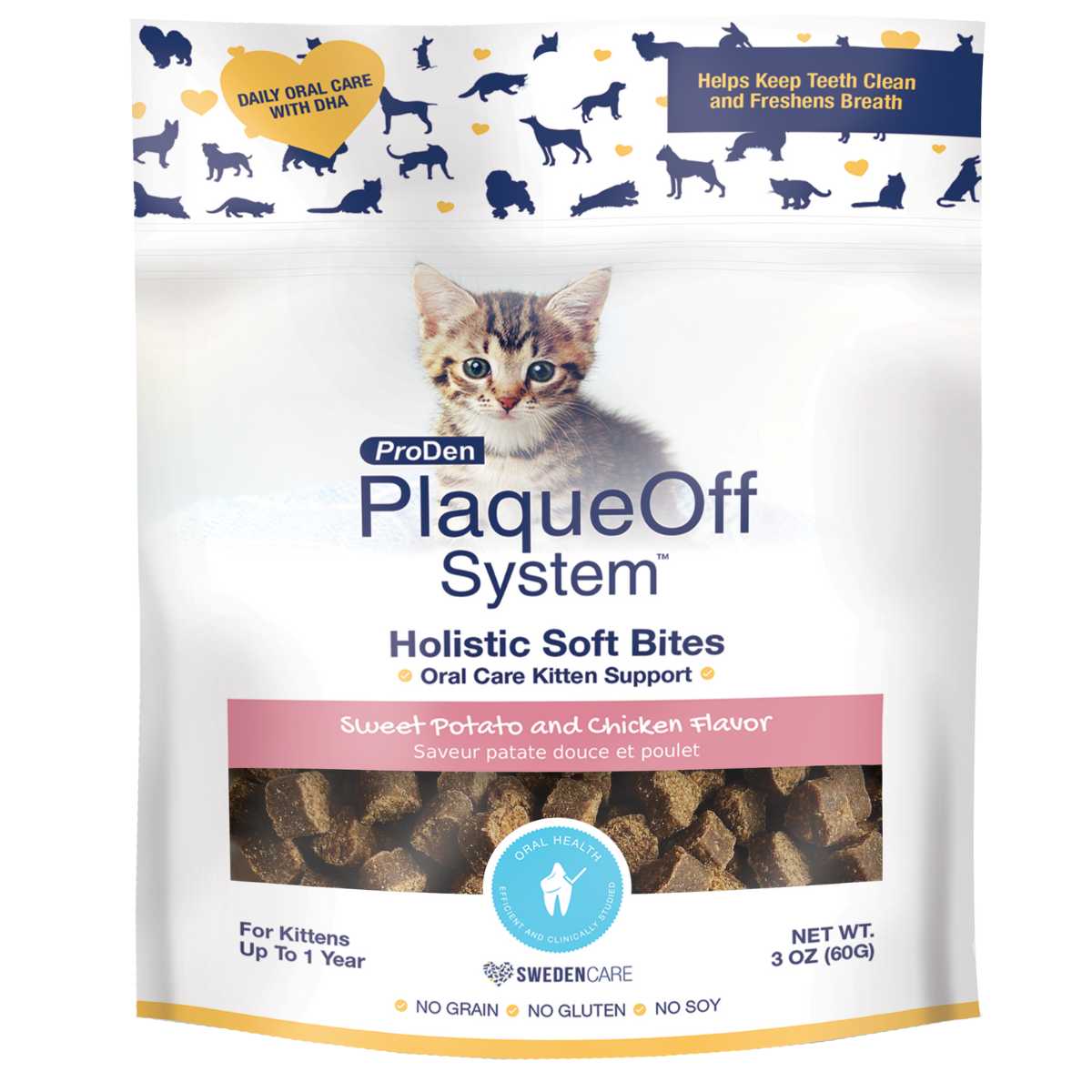 PlaqueOff Holistic Soft Bites Oral Care Kitten Formula-3 oz Bag