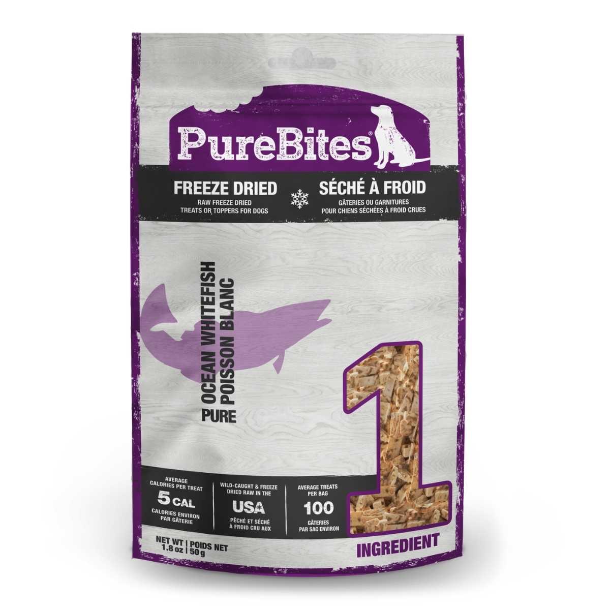 Purebites Canine- Mid Size Ocean Whitefish-1.8 oz Bag