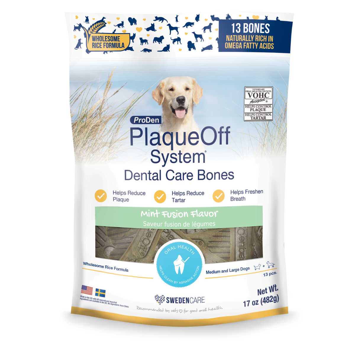 PlaqueOff Dental Bones Mint Fusion Flavor-17oz Bag