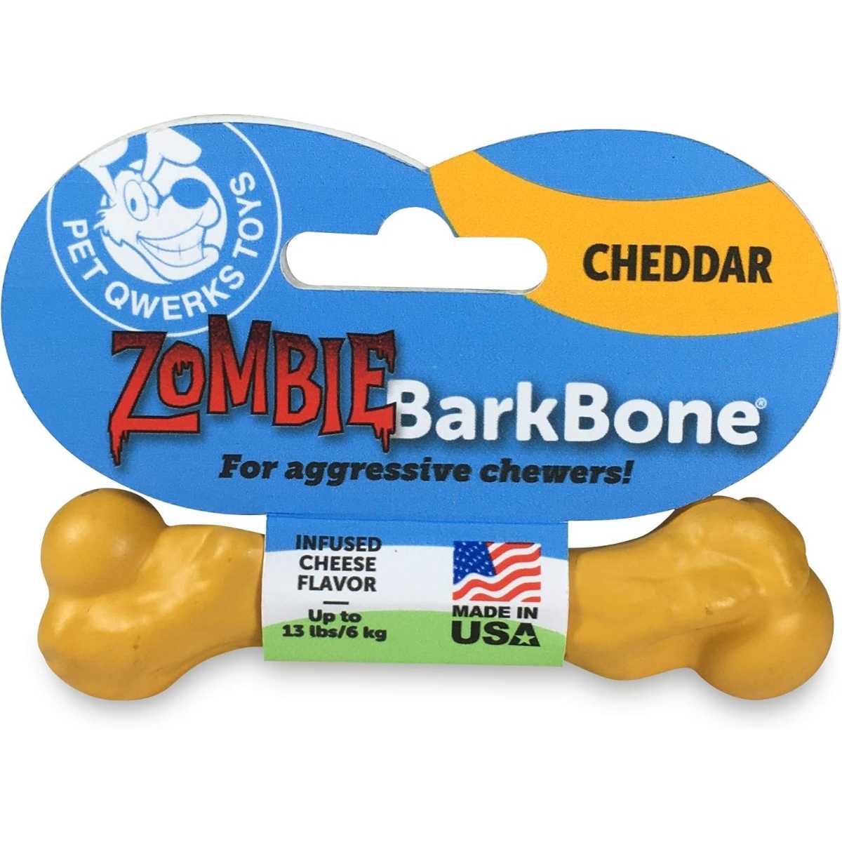 Pet Qwerks Zombie Nylon Bone Cheddar