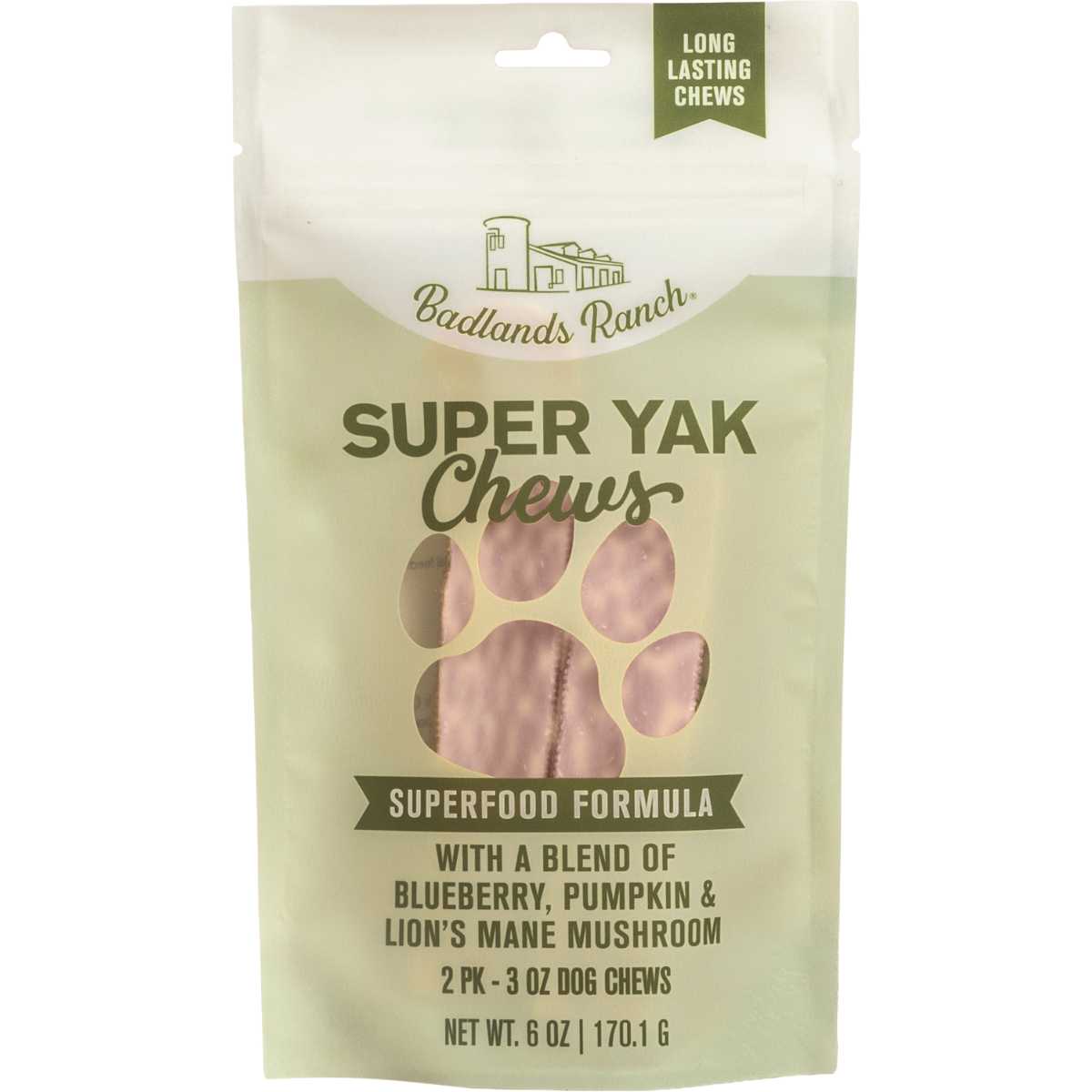Badlands Ranch Yak Superchew Superfood medium multipack (2) 6oz