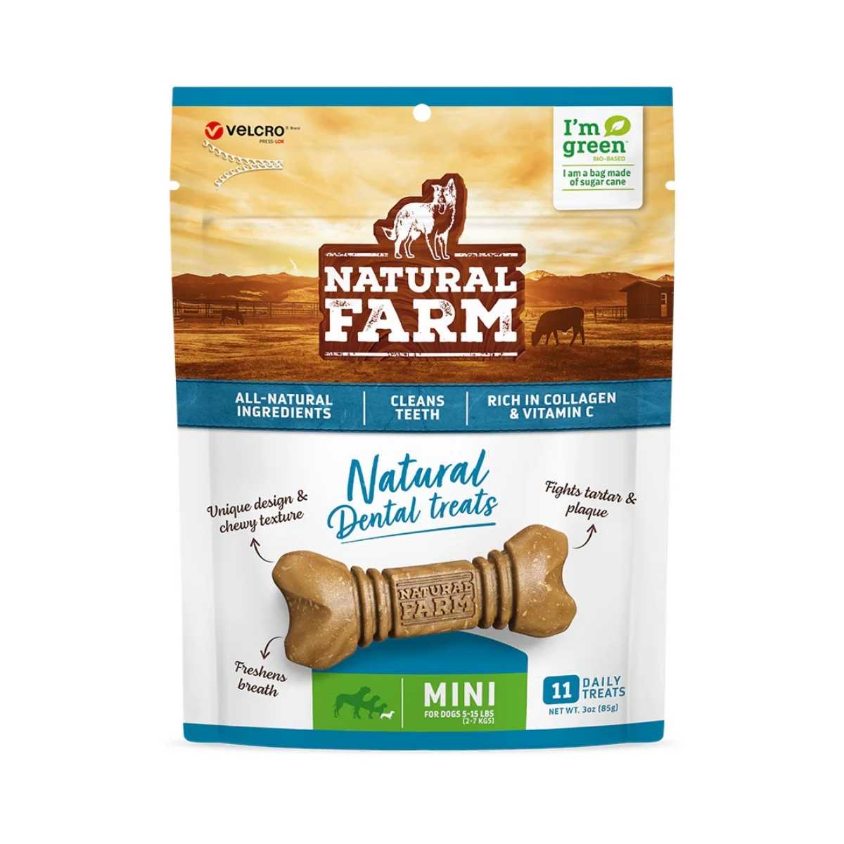 Natural Farm Bagged Dental Treats Mini 11-pack