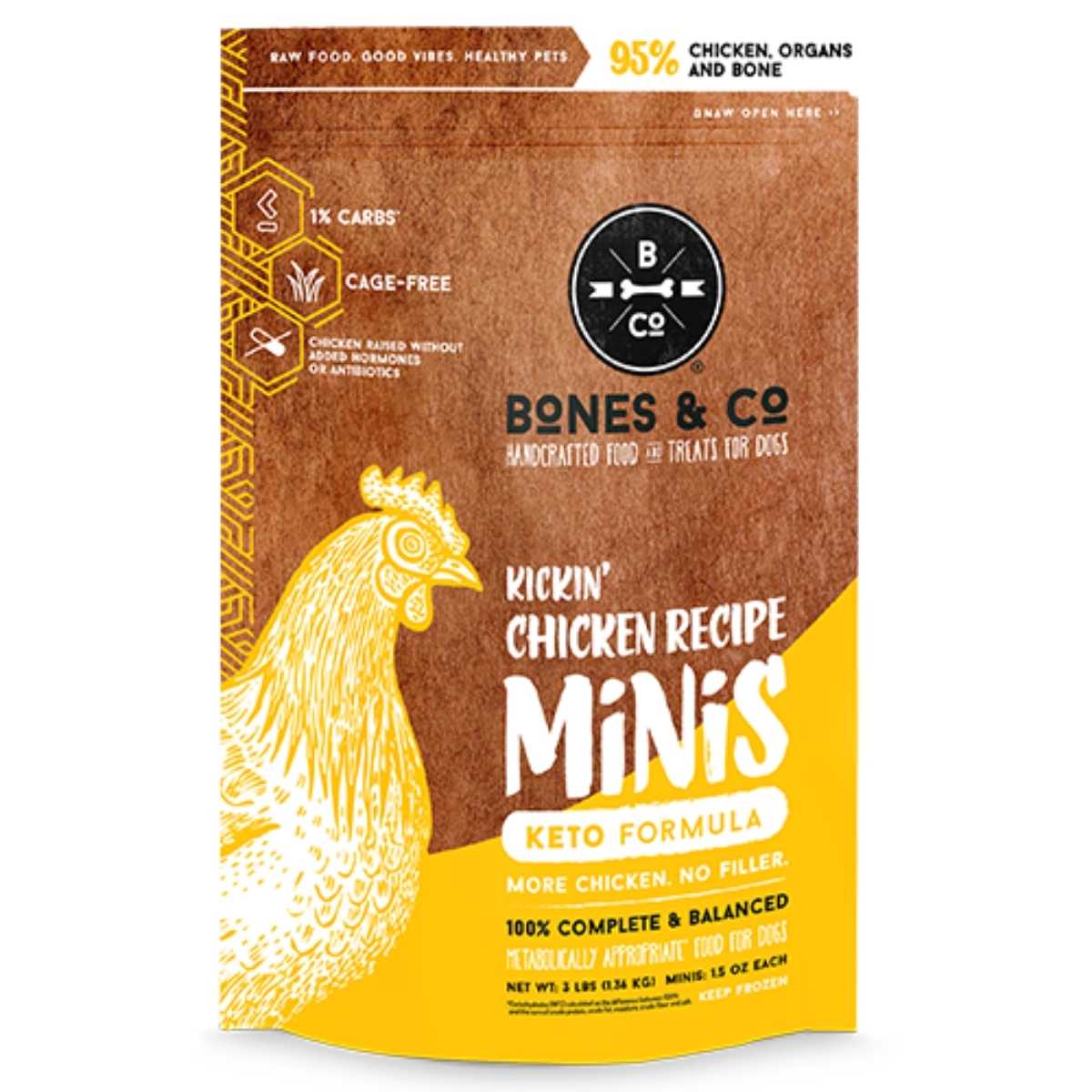 Bones & Co Frozen Raw Kickin' Chicken Recipe Minis-3 lb Bag