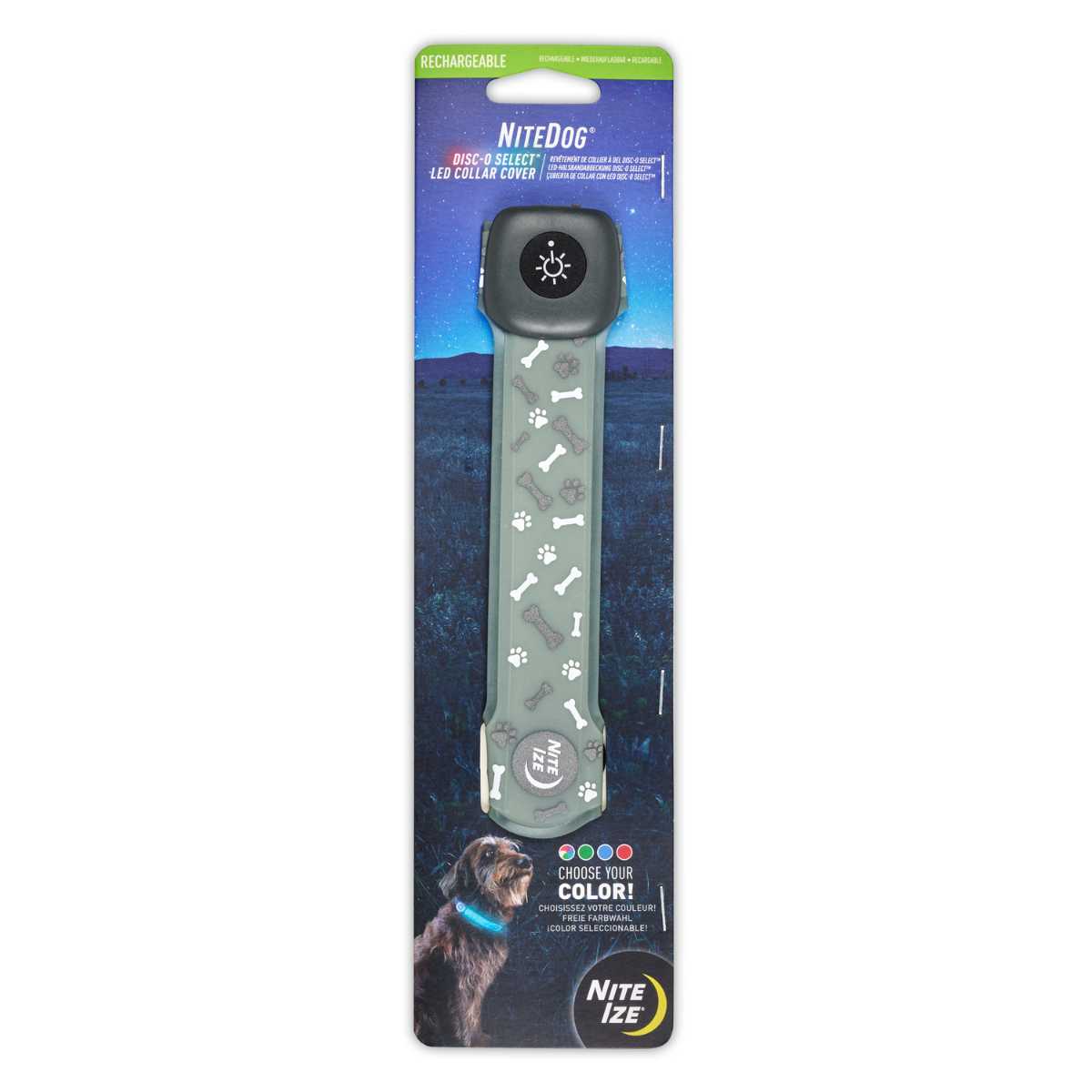 Nite Ize NiteDog Rechargeable LED Collar Cover Disc-O Select