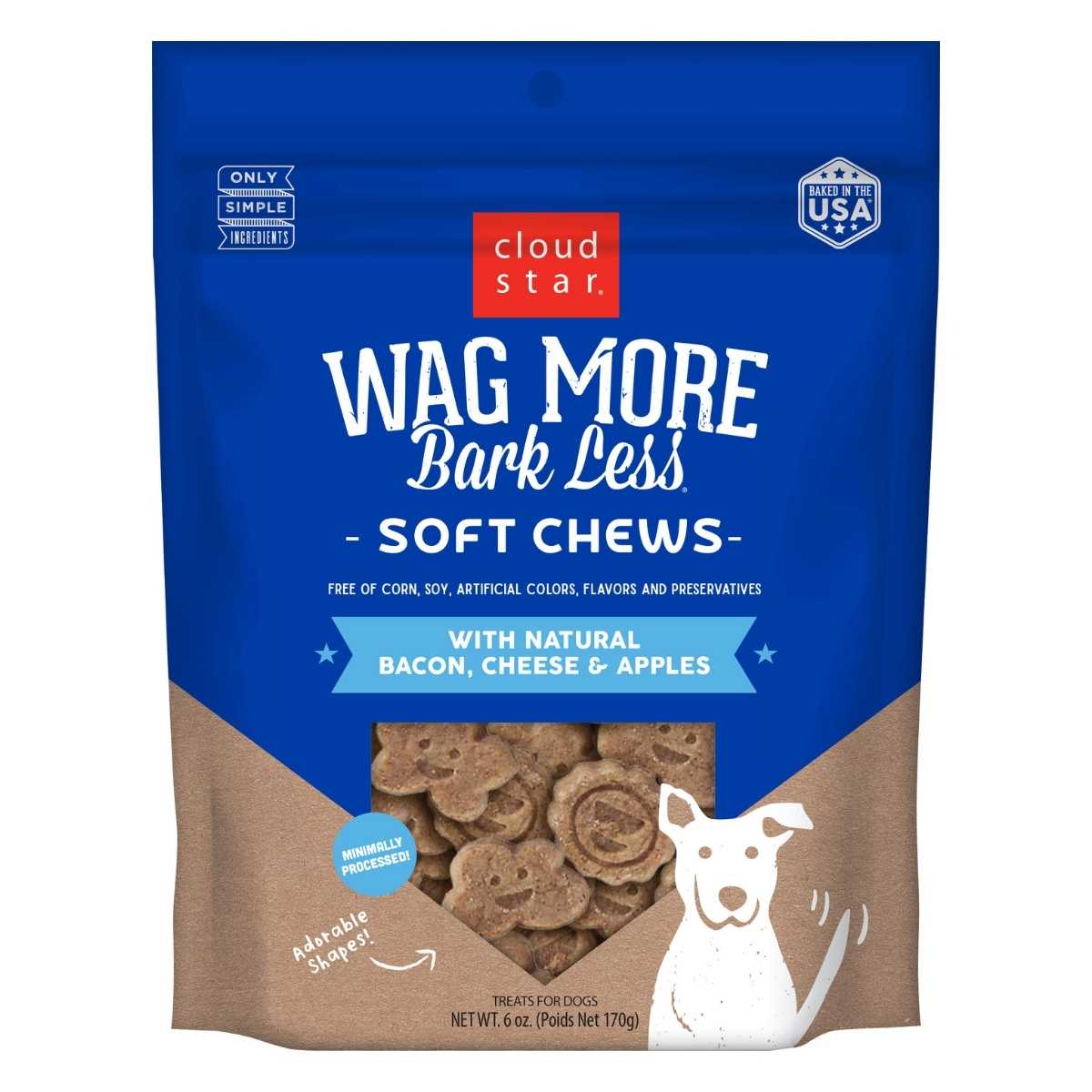 Cloud Star WagMore Soft & Chewy Bacon, Cheese & Apple-6 oz Bag
